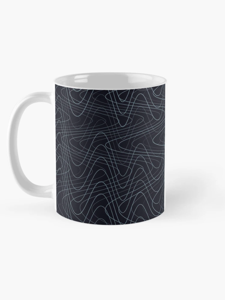 Thumbnail 5 of 6, Coffee Mug, Abstract Deep Sea Blue Distorted Pattern designed and sold by GraphyLab.