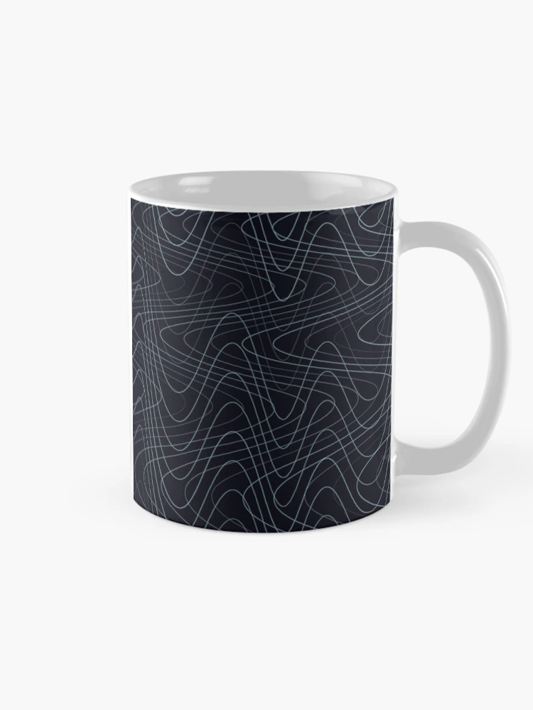 Thumbnail 3 of 6, Coffee Mug, Abstract Deep Sea Blue Distorted Pattern designed and sold by GraphyLab.