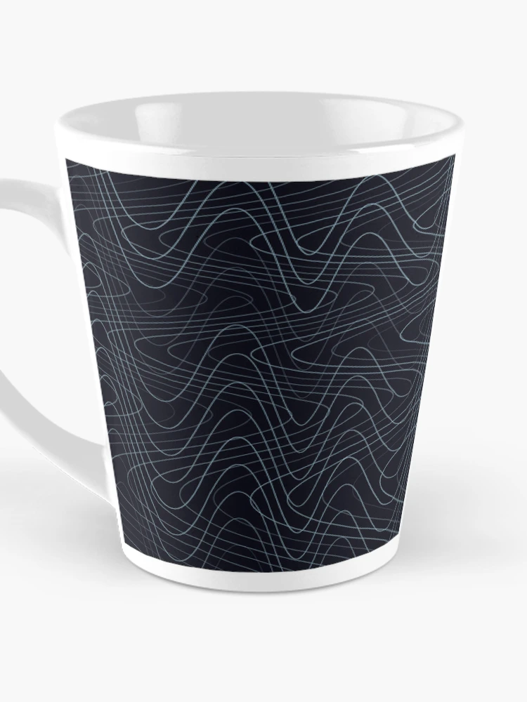 Thumbnail 3 of 4, Coffee Mug, Abstract Deep Sea Blue Distorted Pattern designed and sold by GraphyLab.