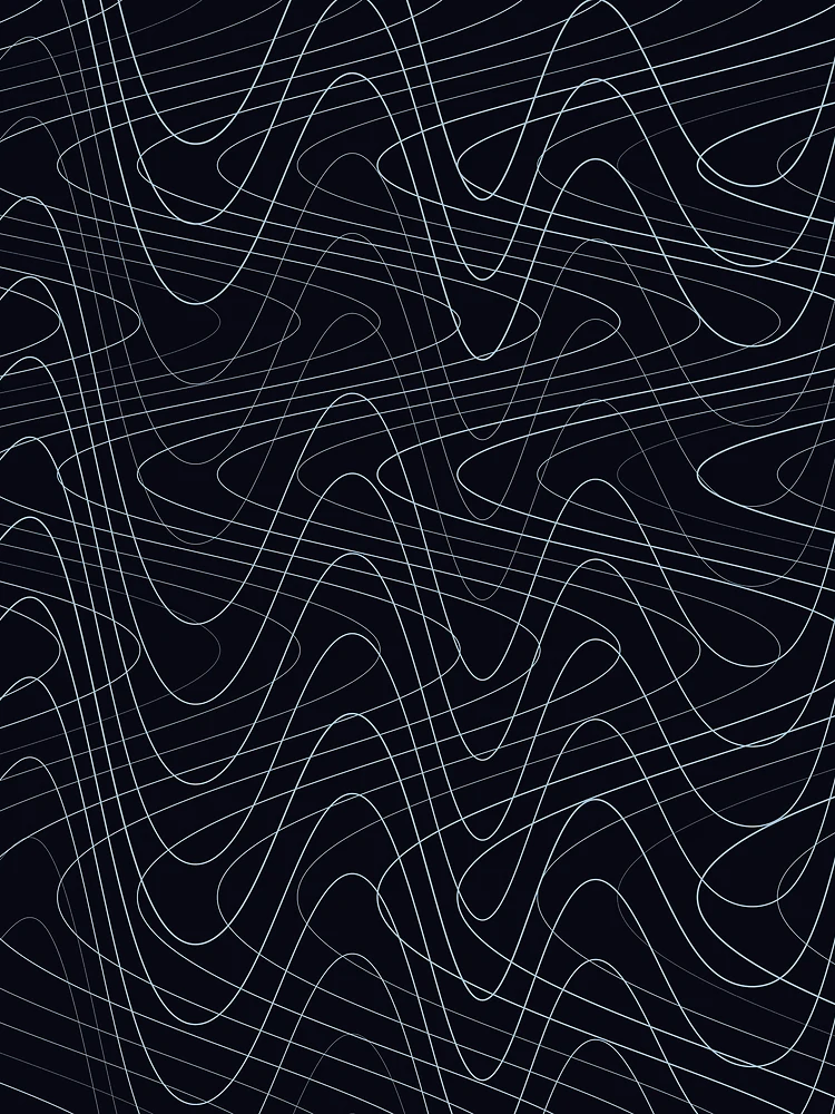 Thumbnail 3 of 3, Scarf, Abstract Deep Sea Blue Distorted Pattern designed and sold by GraphyLab.