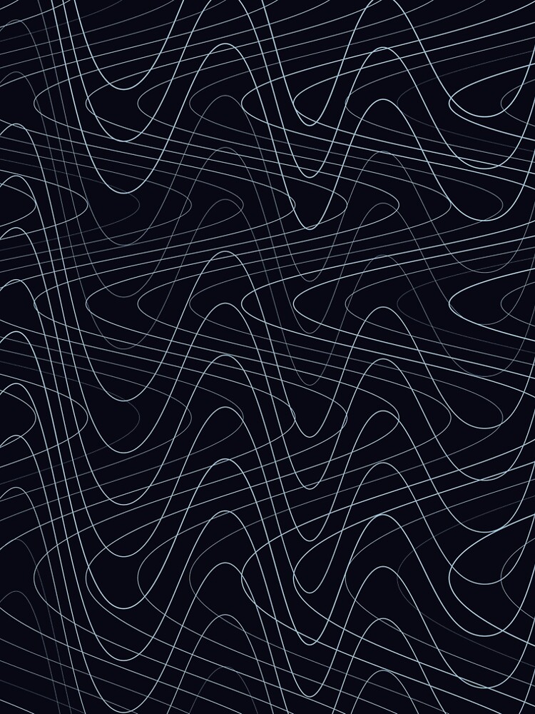 Thumbnail 5 of 5, A-Line Dress, Abstract Deep Sea Blue Distorted Pattern designed and sold by GraphyLab.