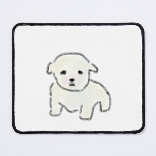 Item preview, Cute Sad Puppy Dog Eyes Fluffy White Dog designed and sold by raun.draw.