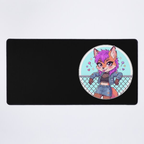 Item preview, Cute Rebel Denim Fox Girl - Kawaii Streetwise Chibi designed and sold by CaliLuminos.