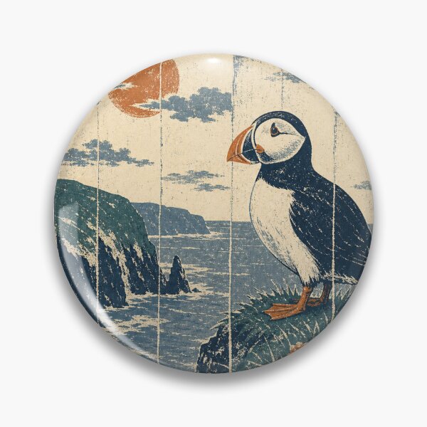 Item preview, Atlantic Puffin on the Sea Cliffs Wild Animal Wildlife Painting designed and sold by VisualArtsOasis.