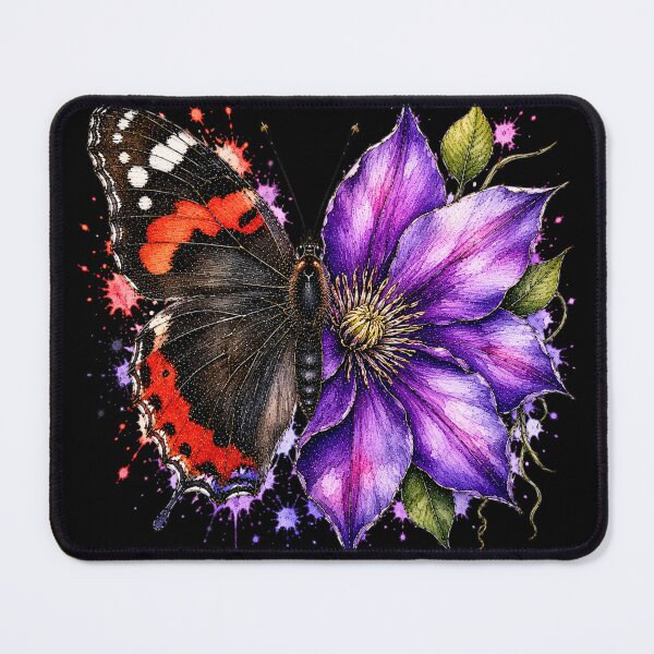 Item preview, Clematis Butterfly Watercolor Illustration designed and sold by ColorSplash123.
