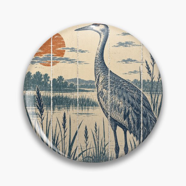 Item preview, Sandhill Crane in the Prairie Wetland Wild Animal Animal Portrait designed and sold by VisualArtsOasis.