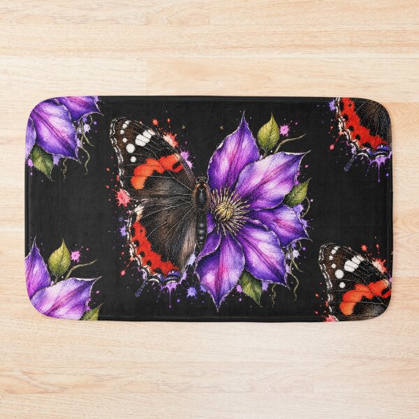 Item preview, Clematis Butterfly Watercolor Illustration designed and sold by ColorSplash123.