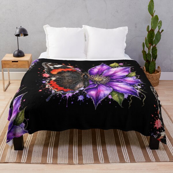 Item preview, Clematis Butterfly Watercolor Illustration designed and sold by ColorSplash123.