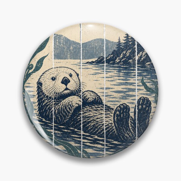 Item preview, Sea Otter in the Kelp Forest Wild Animal Nature Wall Art designed and sold by VisualArtsOasis.