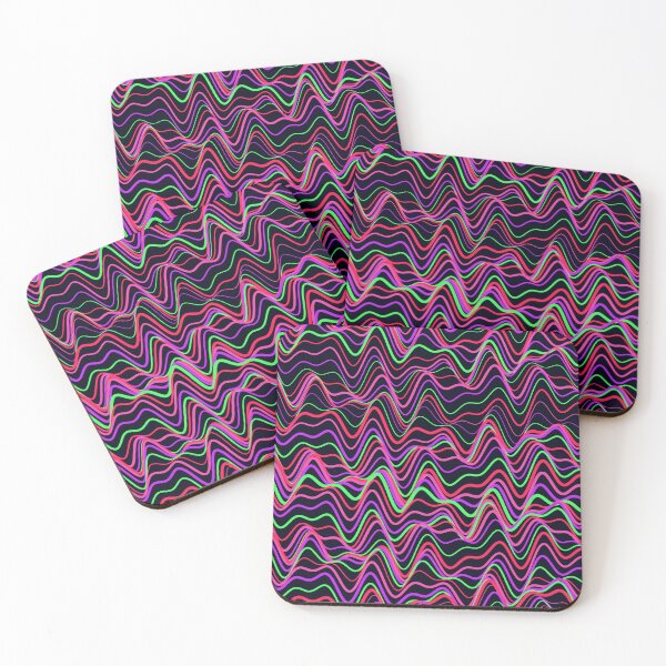 Item preview, Vibrant Neon Pink and Green Wavy Pattern designed and sold by GraphyLab.