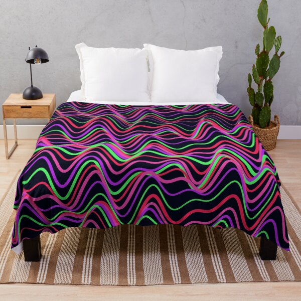 Item preview, Vibrant Neon Pink and Green Wavy Pattern designed and sold by GraphyLab.