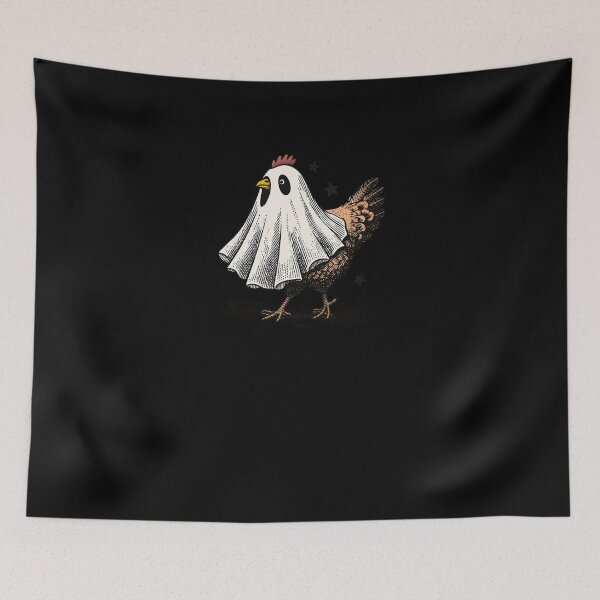 Item preview, Funny Ghost Chicken Halloween Vintage Farm Animal Graphic T-Shirt designed and sold by Turtlazcyx.