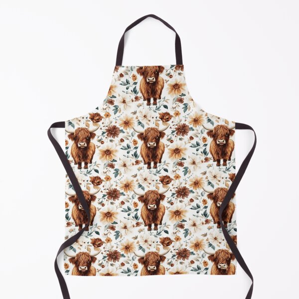 Item preview, Vintage Floral Highland Cow Pattern designed and sold by Steele-Art.