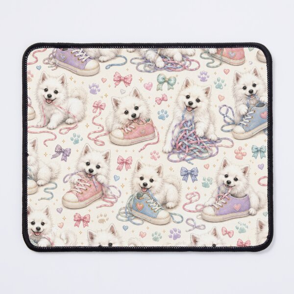 Item preview, Naughty American Eskimo Puppies and Colorful Sneakers designed and sold by Wags & Tails.