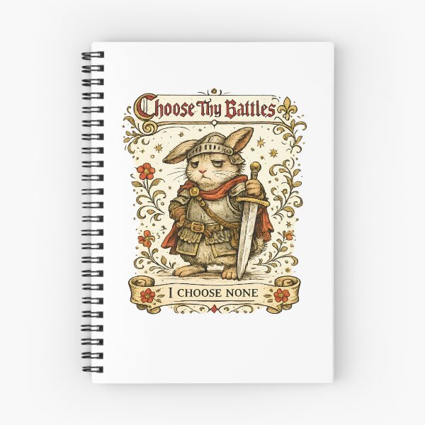 Item preview, Choose Thy Battles I Choose None – Medieval Rabbit Knight Marginalia designed and sold by Best and Cool.