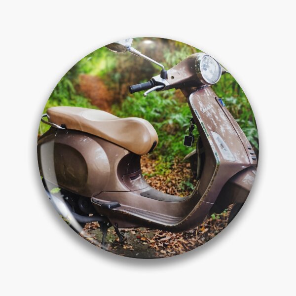 Item preview, Vintage Brown Scooter in Autumn Forest Path designed and sold by tangFoo974.