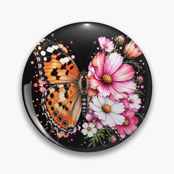 Item preview, Cosmos Butterfly Watercolor Illustration designed and sold by ColorSplash123.