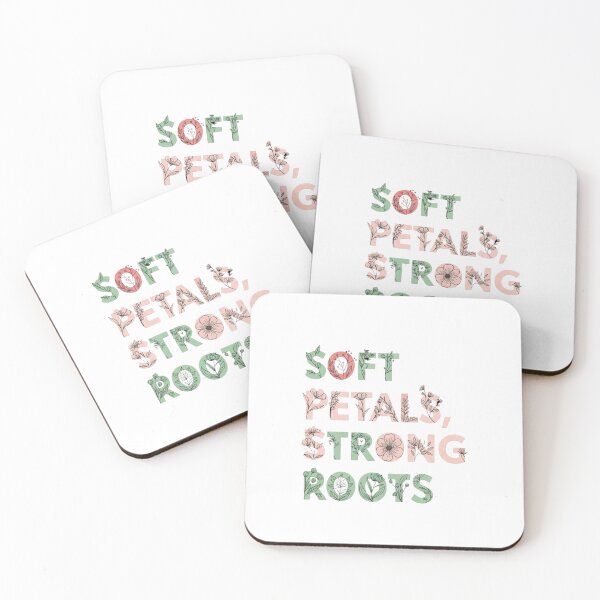 Item preview, Soft Petals Strong Roots Floral Typography Art designed and sold by Dzblack.
