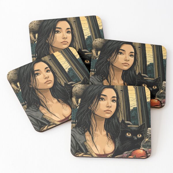 Item preview, Lady and cat designed and sold by ArtifactsLab.