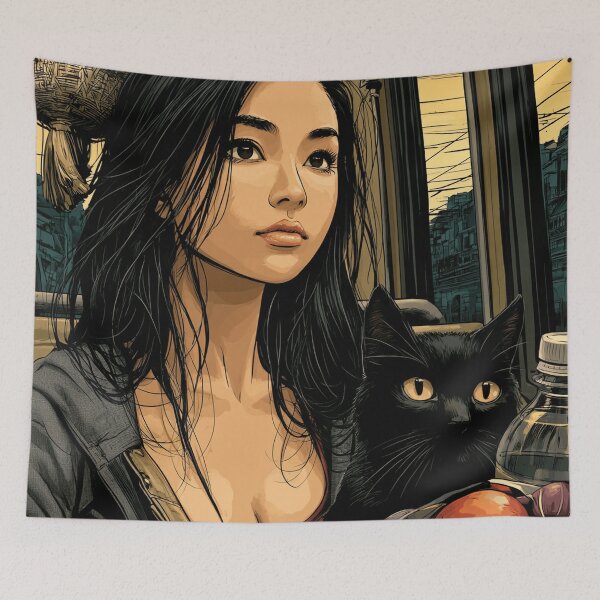 Item preview, Lady and cat designed and sold by ArtifactsLab.