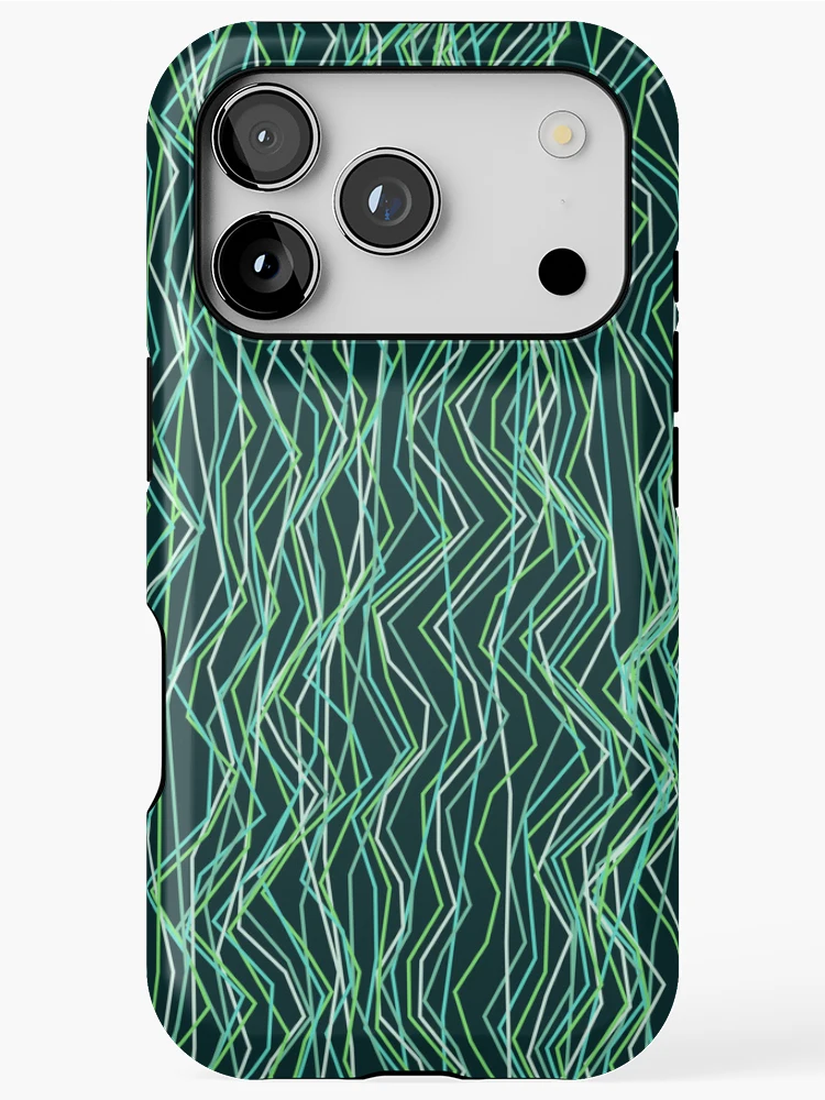 Thumbnail 1 of 4, iPhone Case, Abstract Winter Ocean Angular Line Pattern designed and sold by GraphyLab.