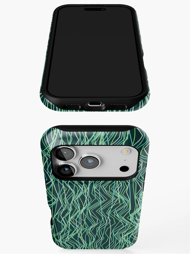 Thumbnail 3 of 4, iPhone Case, Abstract Winter Ocean Angular Line Pattern designed and sold by GraphyLab.