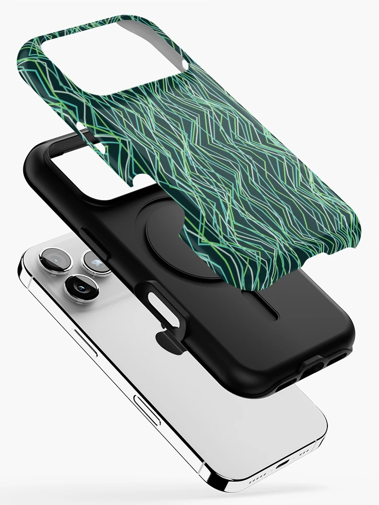Thumbnail 2 of 4, iPhone Case, Abstract Winter Ocean Angular Line Pattern designed and sold by GraphyLab.