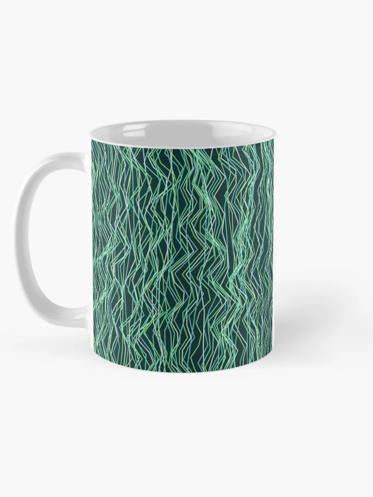 Thumbnail 5 of 6, Coffee Mug, Abstract Winter Ocean Angular Line Pattern designed and sold by GraphyLab.
