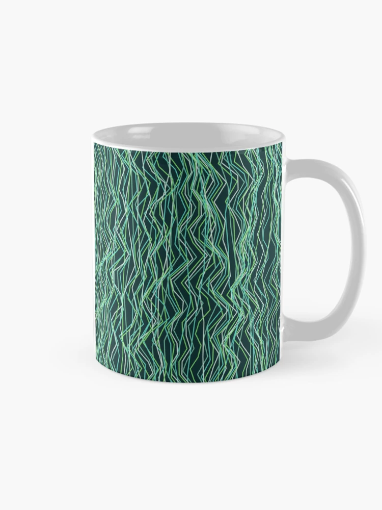 Thumbnail 3 of 6, Coffee Mug, Abstract Winter Ocean Angular Line Pattern designed and sold by GraphyLab.