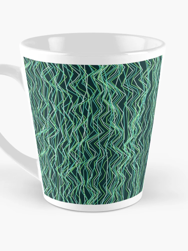 Thumbnail 3 of 4, Coffee Mug, Abstract Winter Ocean Angular Line Pattern designed and sold by GraphyLab.