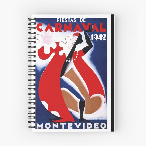 Item preview, Vibrant Art Deco Poster | 1942 Montevideo Carnival | Bold Colors & Dynamic Style | Historic Celebration Print designed and sold by artofuniverse.
