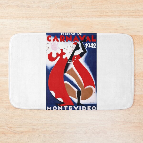 Item preview, Vibrant Art Deco Poster | 1942 Montevideo Carnival | Bold Colors & Dynamic Style | Historic Celebration Print designed and sold by artofuniverse.