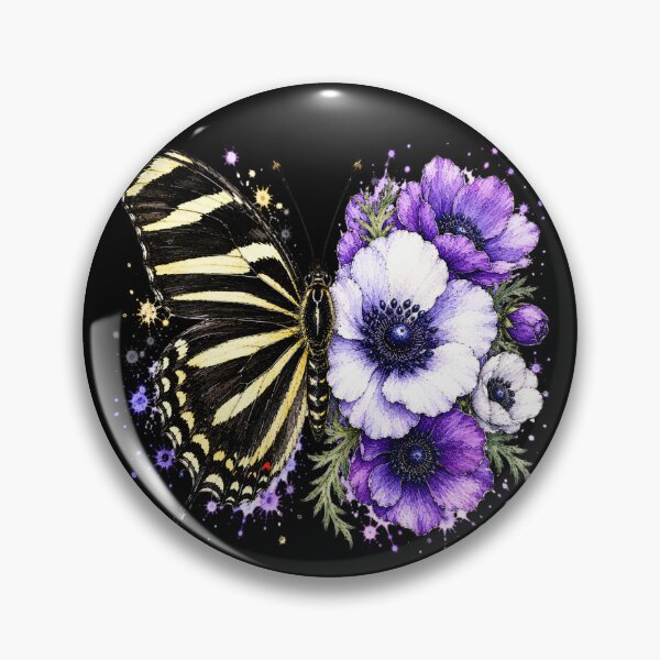 Item preview, Anemone Butterfly Watercolor Illustration designed and sold by ColorSplash123.