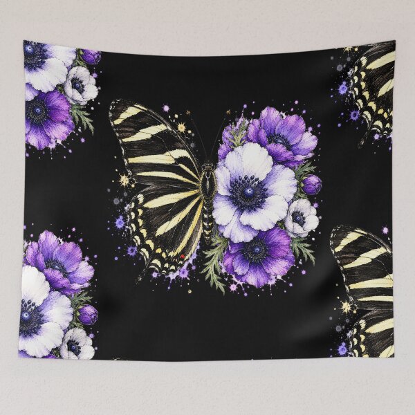 Item preview, Anemone Butterfly Watercolor Illustration designed and sold by ColorSplash123.