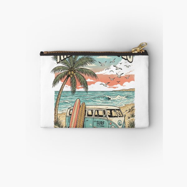 Item preview, Ride The Waves Retro Beach Surf Van Illustration designed and sold by misbahsiro.