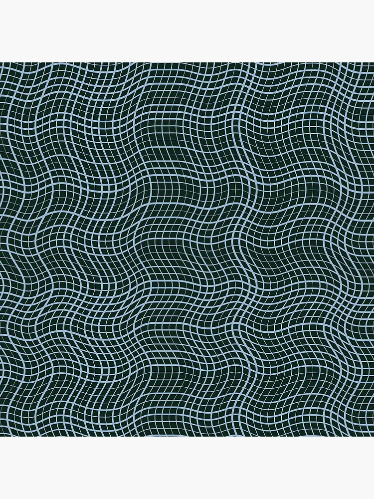 Thumbnail 4 of 4, Clock, Abstract Dark Teal Distorted Grid Pattern designed and sold by GraphyLab.