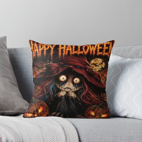 Item preview, Happy Halloween – Spooky Anime Witch & Horror Pumpkin Art designed and sold by kdhill.