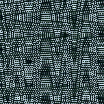 Artwork thumbnail, Abstract Dark Teal Distorted Grid Pattern by GraphyLab