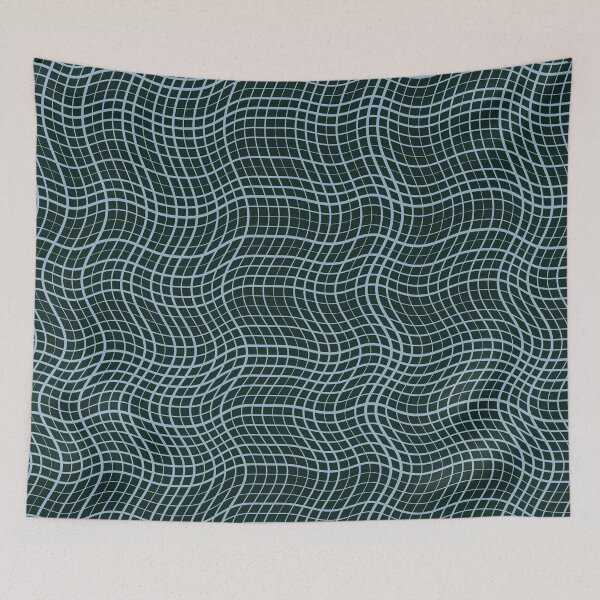 Item preview, Abstract Dark Teal Distorted Grid Pattern designed and sold by GraphyLab.