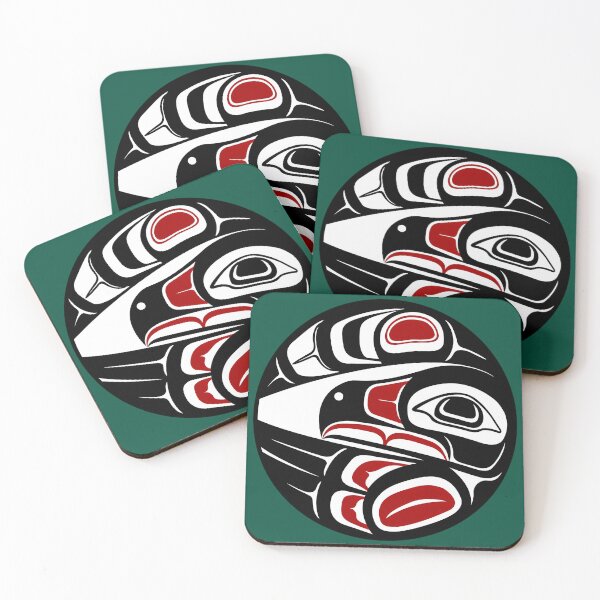 Item preview, Raven Moon Formline Circle Sun Bird Thunder Eagle Crow Haida Salish  designed and sold by ZayvianParadise.