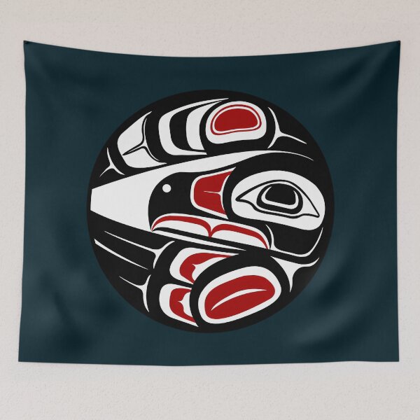 Item preview, Raven Moon Formline Circle Sun Bird Thunder Eagle Crow Haida Salish  designed and sold by ZayvianParadise.