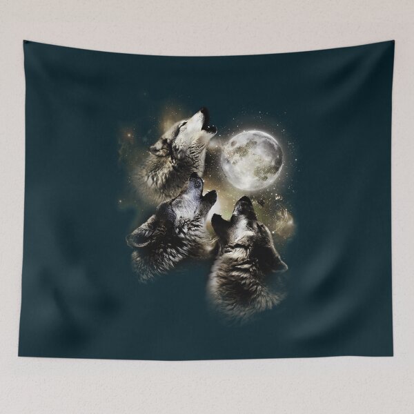 Item preview, Three Wolves Howling At The Moon  designed and sold by ZayvianParadise.