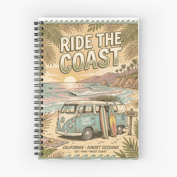 Item preview, Ride The Coast California Sunset Surf Wagon Art designed and sold by misbahsiro.