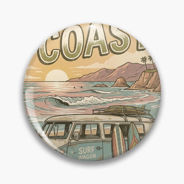 Item preview, Ride The Coast California Sunset Surf Wagon Art designed and sold by misbahsiro.