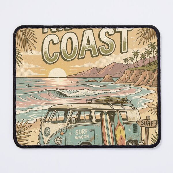 Item preview, Ride The Coast California Sunset Surf Wagon Art designed and sold by misbahsiro.