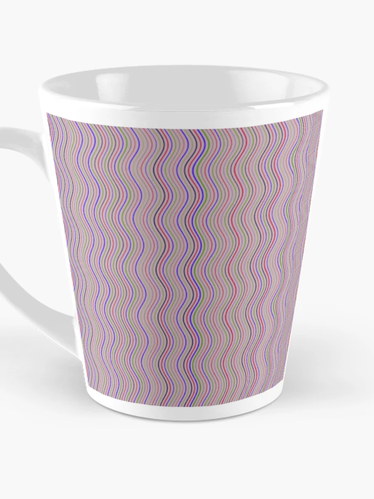 Thumbnail 3 of 4, Coffee Mug, Retro Multicolor Wavy Parallel Lines Pattern designed and sold by GraphyLab.