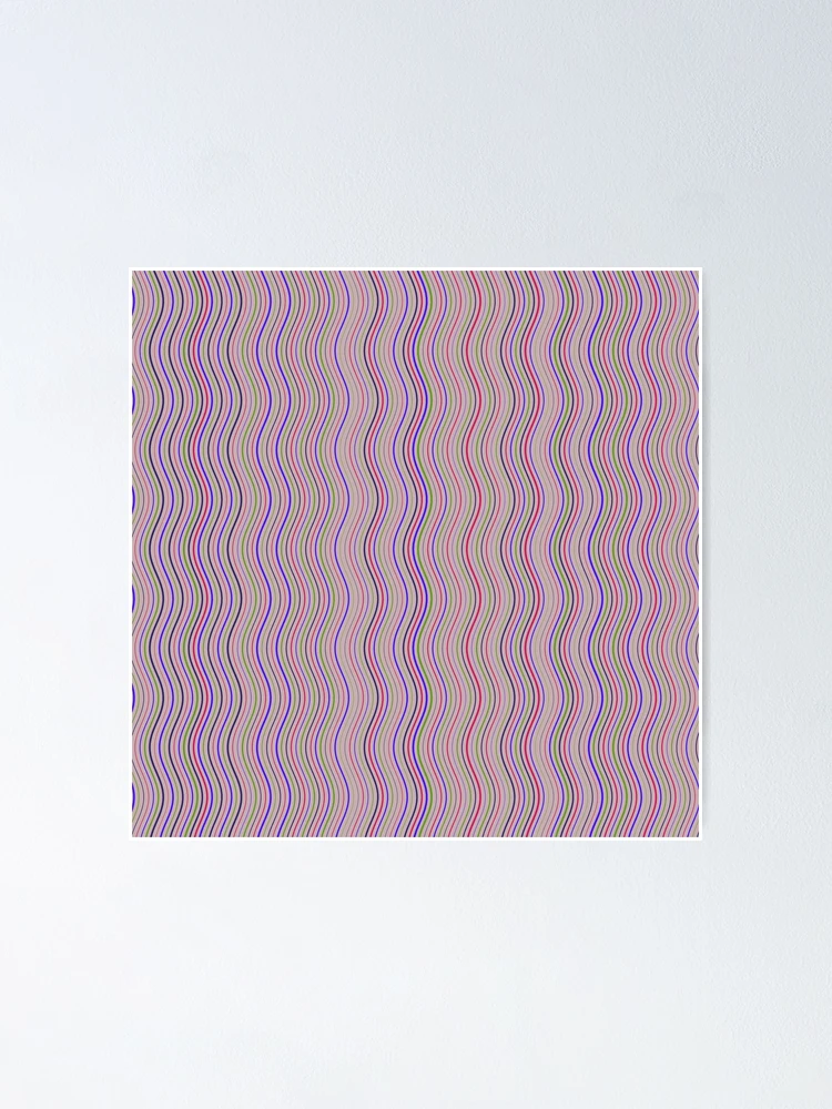 Thumbnail 1 of 3, Poster, Retro Multicolor Wavy Parallel Lines Pattern designed and sold by GraphyLab.