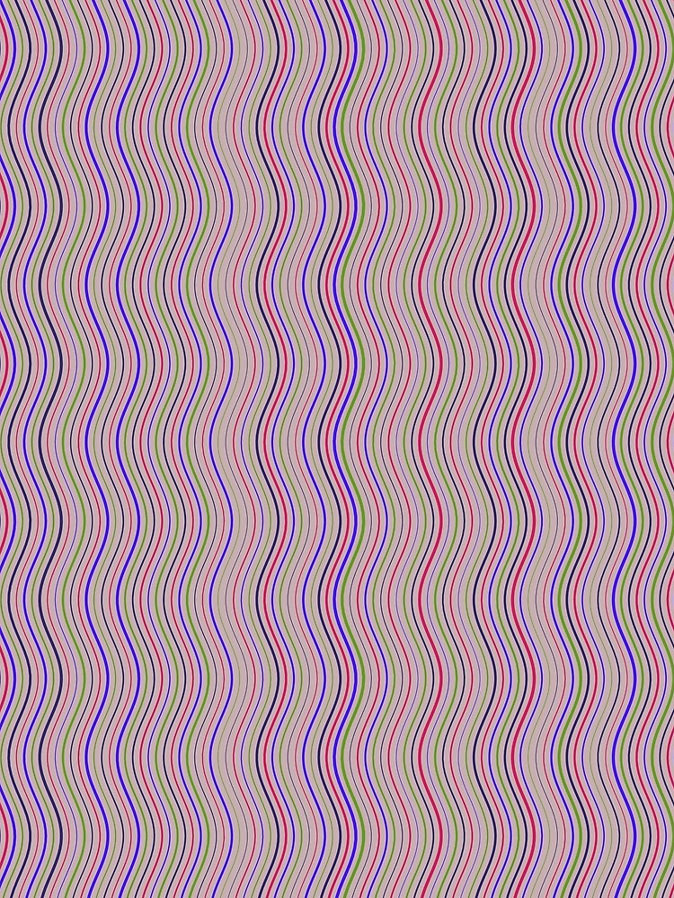 Thumbnail 3 of 3, Scarf, Retro Multicolor Wavy Parallel Lines Pattern designed and sold by GraphyLab.