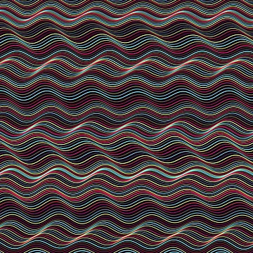 Artwork thumbnail, Abstract Multicolor Neon Wavy Horizon Pattern by GraphyLab