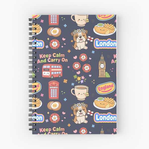 Item preview, England Cute Collage Pastel Seamless Pattern designed and sold by HowToCanadian.